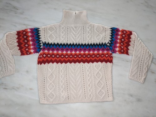 Talla Grande Nuevo Con Etiquetas Suéter de Trapo y Hueso Cuello Alto SAUCE Hada Crema Lana Tejido - Imagen 13 de 17