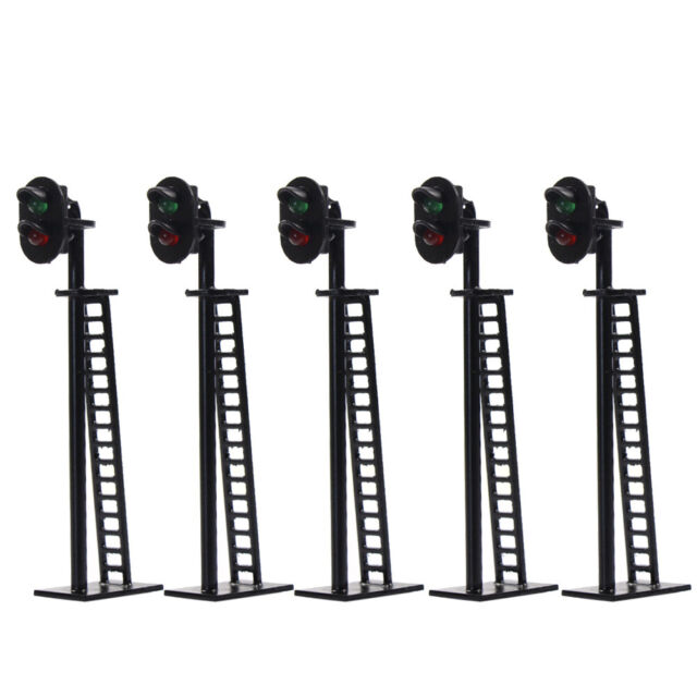 5pcs Model Railway 2-Light OO HO Scale 1:87 Block Signal Green Red 6cm JTD03 5pcs Model Railway 2-Light OO HO Scale 1:87 Block Signal Green Red 6cm JTD03