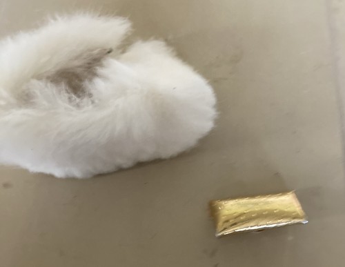Vintage 1960s Barbie Fashion PAK Rabbit Fur Stole & Gold Dimple Clutch Purse Set - Picture 4 of 4