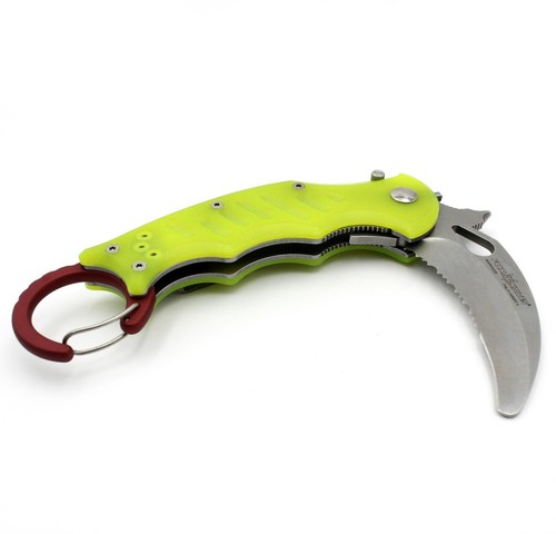 FOX Knives FX-599-RSY -Modern Rescue Karambit- Stonewash N690Co/Yellow G10 - EDC - Picture 7 of 8