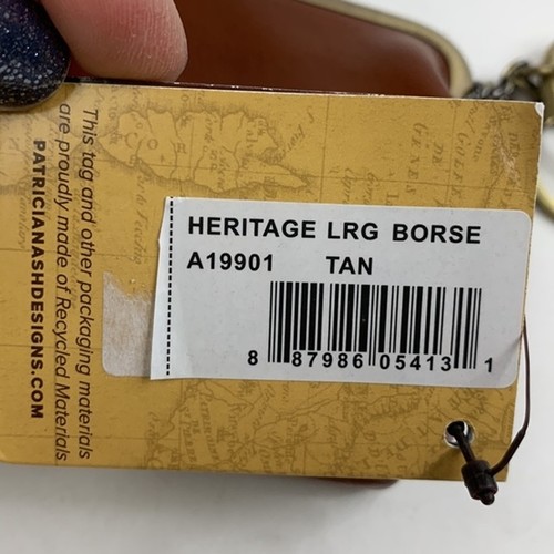 Patricia Nash Heritage Large Borse Keychain coin purse pouch bag leather New NWT - Picture 6 of 12