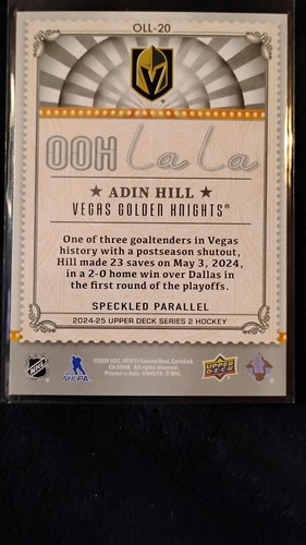 2024-25 Upper Deck Series 2 - Ooh La La Adin Hill #OLL-20 Speckle - Picture 2 of 2
