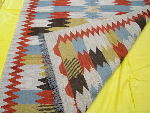 Wool Rug Turkish Navajo Kilim Dhurrie Afghan Oriental Area Rug 5x8 Hand Woven - Picture 4 of 4