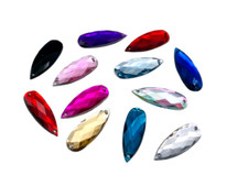Raindrop Shape, EIMASS® Sew Or Glue On Acrylic Flat Back Teardrop Crystals Gems