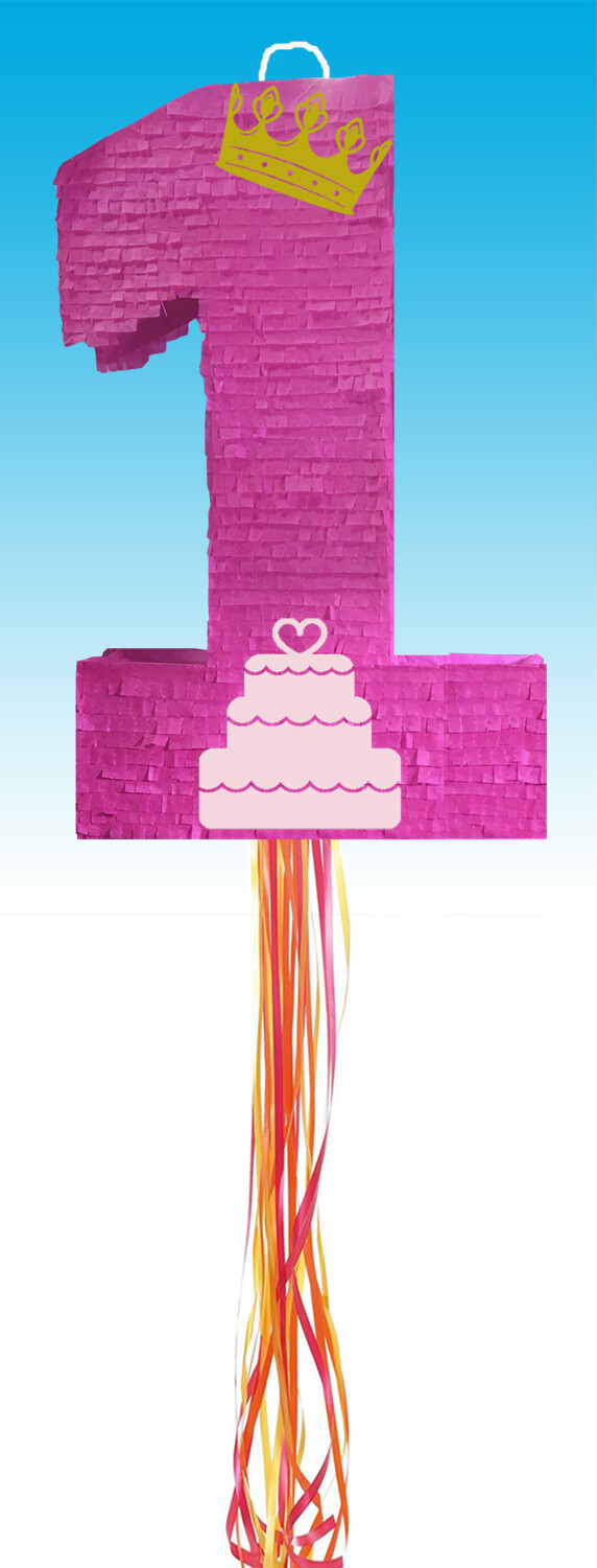 Number One numero 1 Uno girl Decoration Pinata Piñata PULL STRING HIT birthday Bogaty