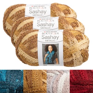 3pk-Red-Heart-Boutique-Sashay-Metallic-amp-Acrylic-Yarn-Super-Bulky-6-Knit-Skeins