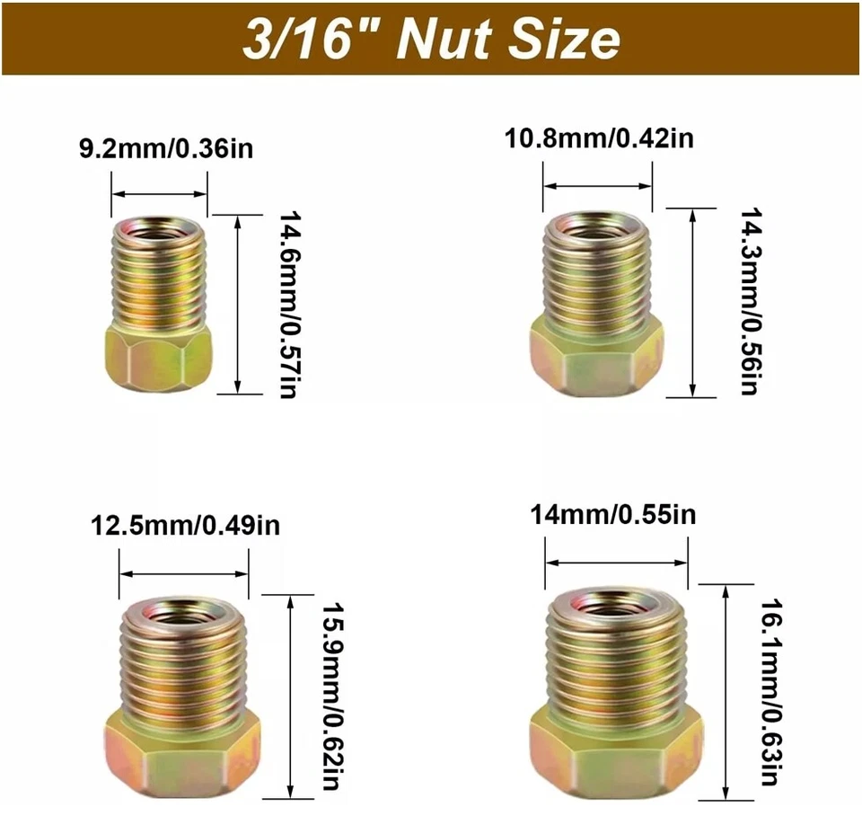 Kit surtido de 35 piezas de montaje de línea de freno para llamaradas invertidas en tubo de 3/16 y 1/4 Foto 4 de 4