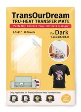 Tru-Heat Transfer Mate for Dark T Shirts Transfer Paper 10 Sheets 8.5"x11" Cl...