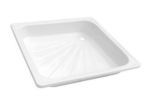 Ferro Enameled Steel Shower Tray Set 80x80 Cm With Support Frame And Image Is Loading Ferro Enameled Steel Shower Tray Set 80x80 Cm