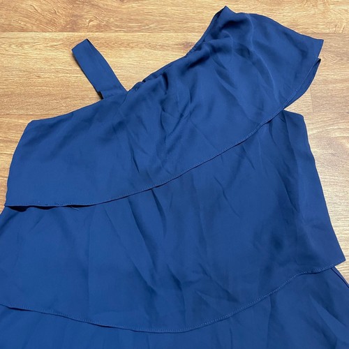 Aqua Mädchen asymmetrisch einfarbig blau Stufen Lagenlook Kleid Größe 16 Extra Large - Bild 3 von 4