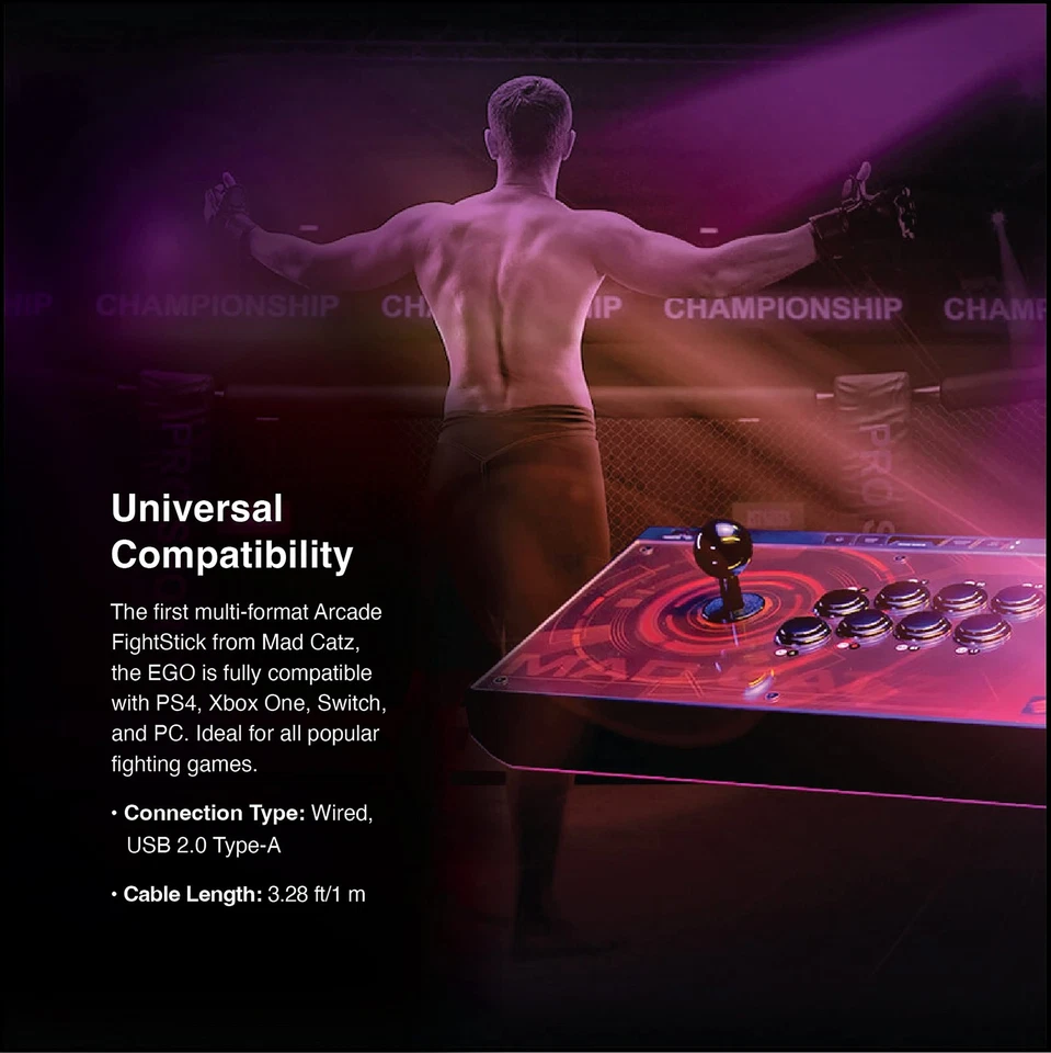 Mad Catz The Authentic EGO Arcade Fight Stick para PS4 Xbox One Nintendo Switc... Foto 4 de 4