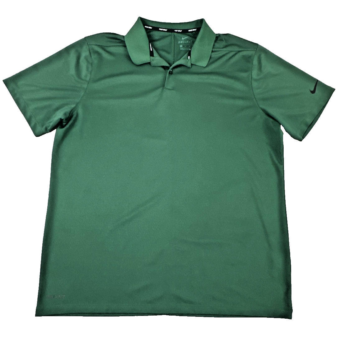 Nike Golf Dri-Fit Polo Shirt Men's XL Green Short Sleeve Athletic Pique Top