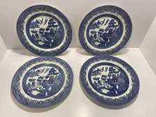 Churchill Blue Willow Dinner Plates Set Of 4 Tableware Made In England 10 1/4”