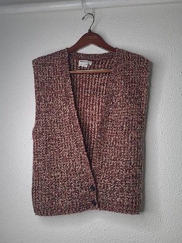Vintage 1960s Fire Islander 2 Button Sweater Vest Size M Made In USA Boho Hippie - Picture 1 of 9