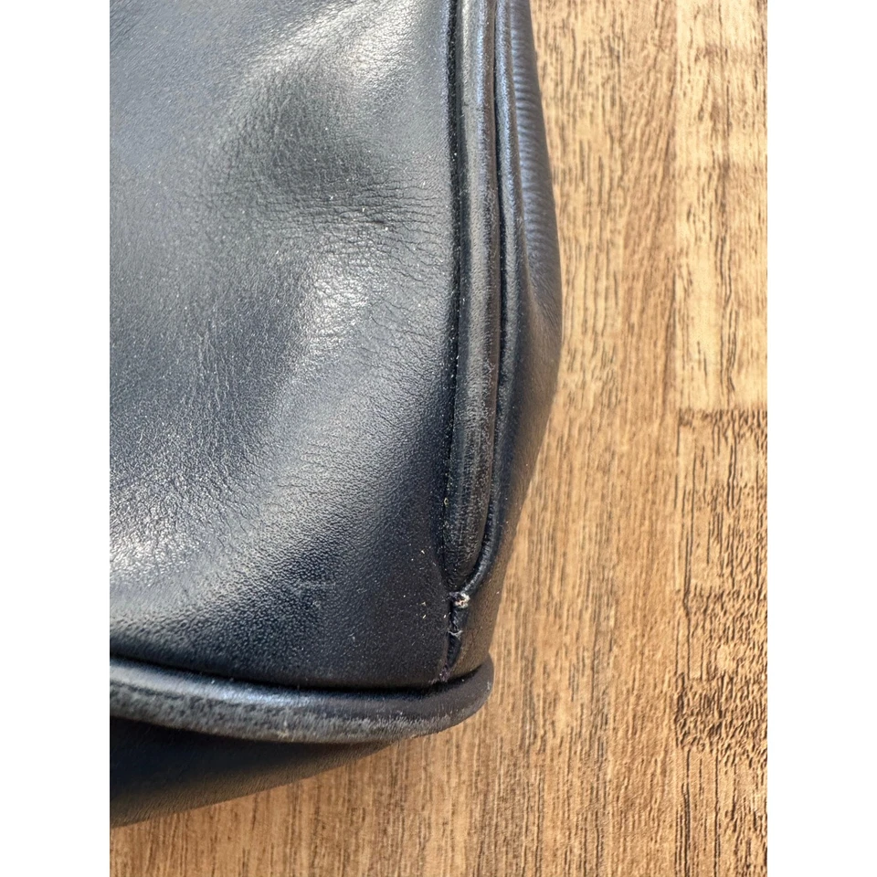 Bolso Bandolera Salvatore Ferragamo Vintage Mujer Diseñador Azul/Negro Cuero Solapa Foto 3 de 4