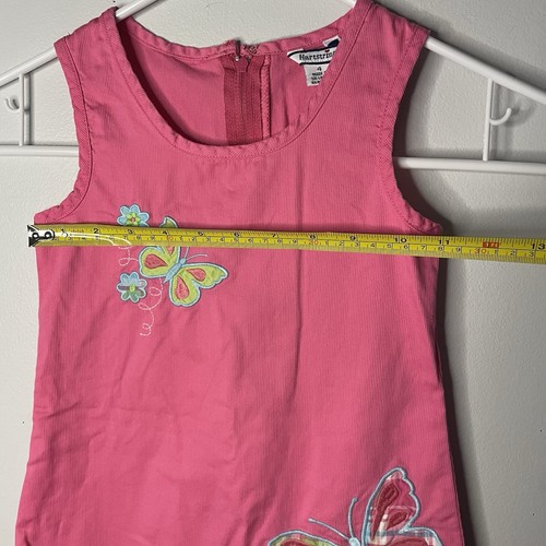 Y2K Girls 4T Hartstrings Pink Butterfly Dress Colorful Plaid Trim Sleeveless Zip - Picture 8 of 10
