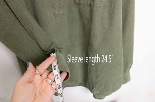 Talbots Cord olivgrün Tunika Bluse Shirt Knopf Größe 3X - Bild 8 von 8