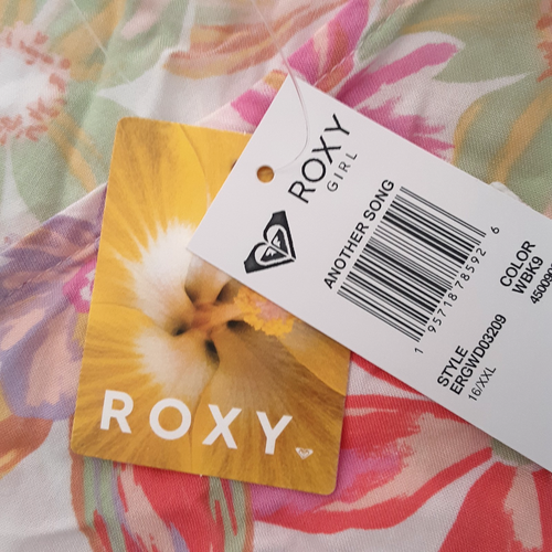 Roxy Girls Size 16 Another Song Buttoned Skater Dress Short Sleeve White Floral - Picture 3 of 7