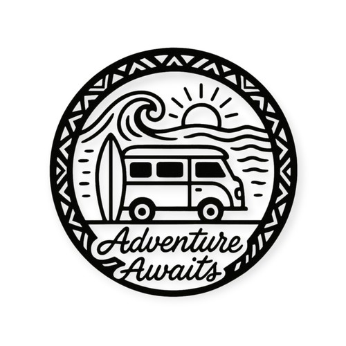 Adventure Awaits Campervan Vinyl Decal Sticker window car van wall Tribal Surfer - Picture 1 of 46