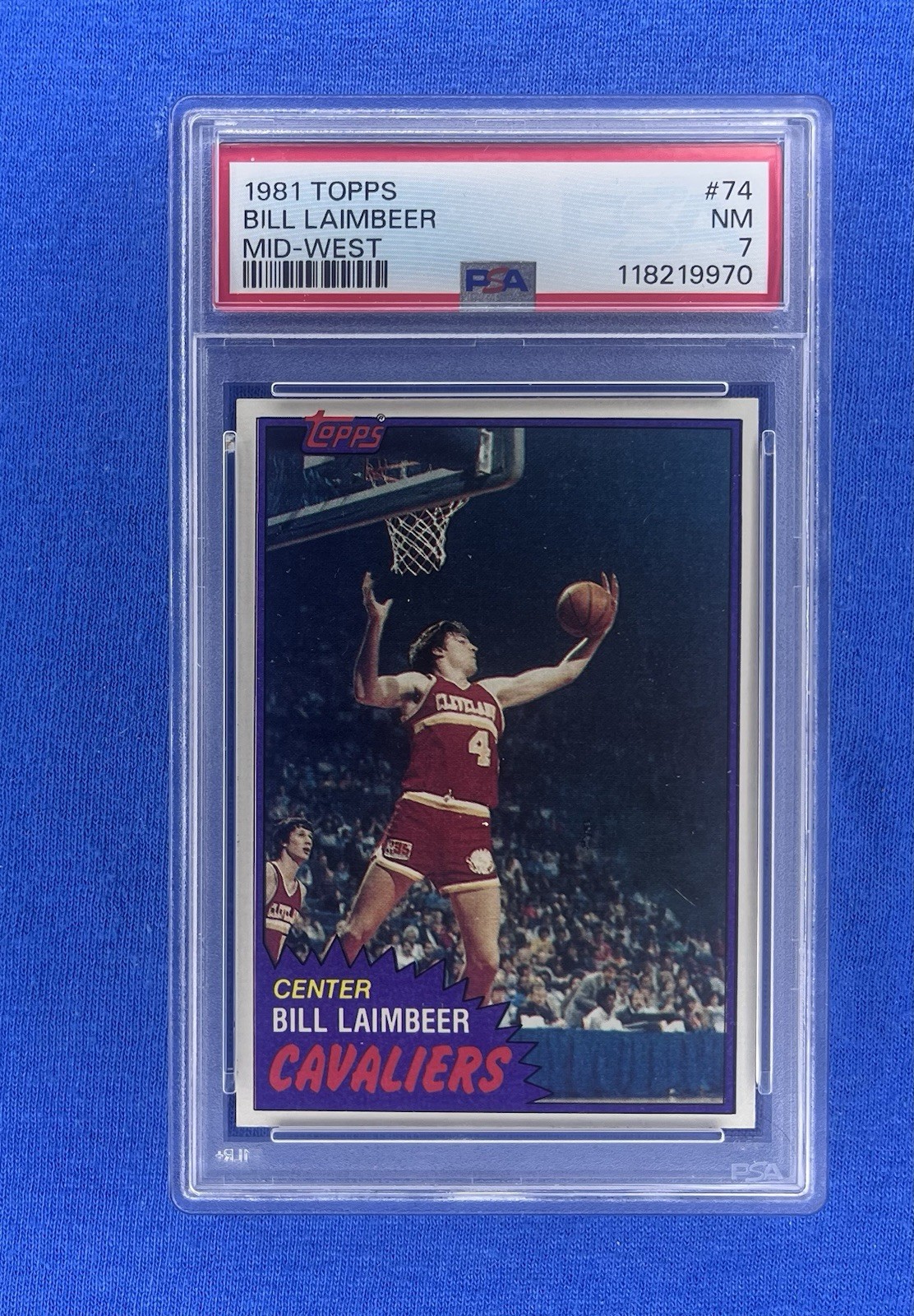 1981 Topps Basketball Bill Laimbeer #74 Mid-West PSA 7 NM "Rookie”