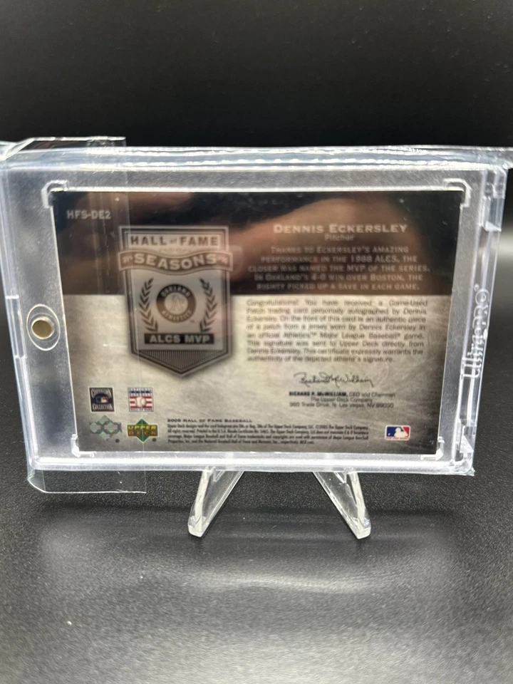 Parche automático de las temporadas del Salón de la Fama de Upper Deck 2005/10 Dennis Eckersley #HFS-DE2 🔥 Foto 2 de 2