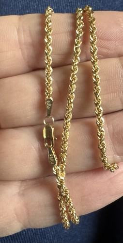 18 Karat Gelbgold Seil Kette Halskette 20 Zoll 2 mm 2,52 g