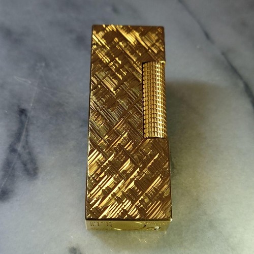 Encendedor de gas Dunhill Rolla vintage dorado florentino en estado de funcionamiento - Imagen 3 de 8