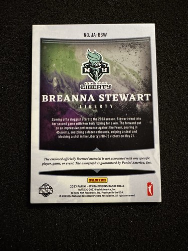 BREANNA STEWART 2023 Panini WNBA Origins JUMBO AUTO JERSEY #26/49 RED Stewie SP - Picture 2 of 2