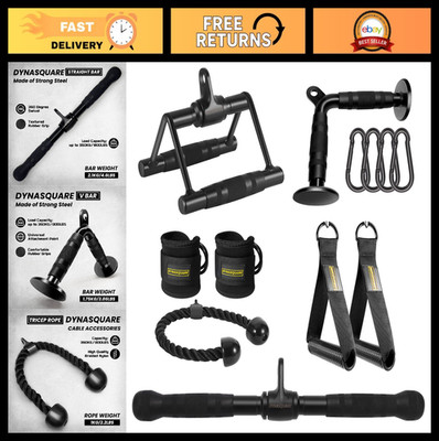 Heavy Duty Cable Machine Attachments Set - LAT Pulldown, Handles & Ankle Straps