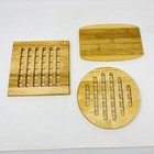 Lot of 3 Natural Bamboo Heat Resistant Trivets Pads for Hot Dishes/ Plants