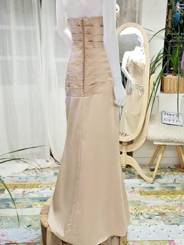 Gold Mermaid Pleated Designer Alexia Ball Gown Prom Dress Evening Gown 8 - Picture 5 of 8
