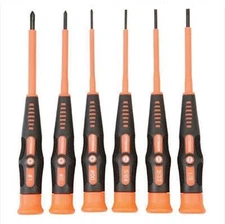 Rubber Grip Electrician's Precision Screwdriver Set