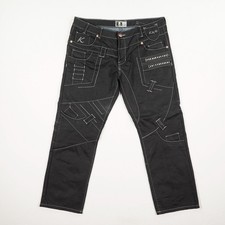 K&M KOSMO LUPO Herren Jeans Hose Gr. 38 schwarz 5 Pocket gerades Bein Mid Waist