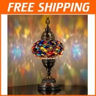 Handmade Turkish Moroccan Mosaic Table Lamp - Multicolor