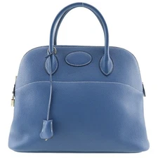 Hermes Bolide37 Shoulder Bag Rouge Blue Leather Padlock Charm Bag G Stamp 99