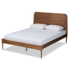 Baxton Studio Kassidy Walnut Brown Finished Wood Queen Size Platform Bed