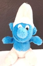 Vtg 1980 Peyo Smurf Plush Toy 10" Doll Cartoon Stuffed Animal Smurfs