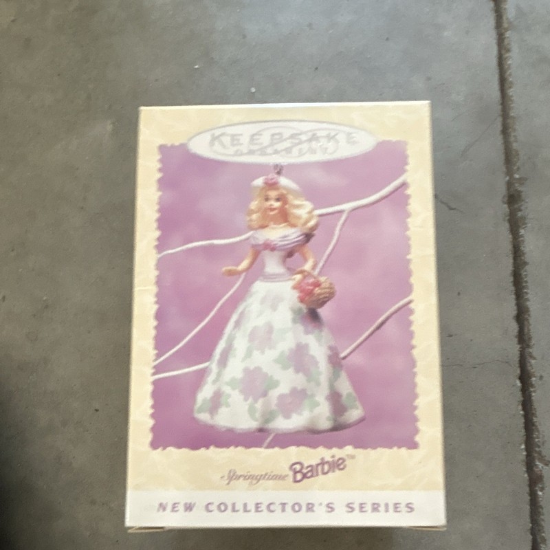 Hallmark Keepsake Barbie Spring Ornament New Collector's Series Floral Hanging