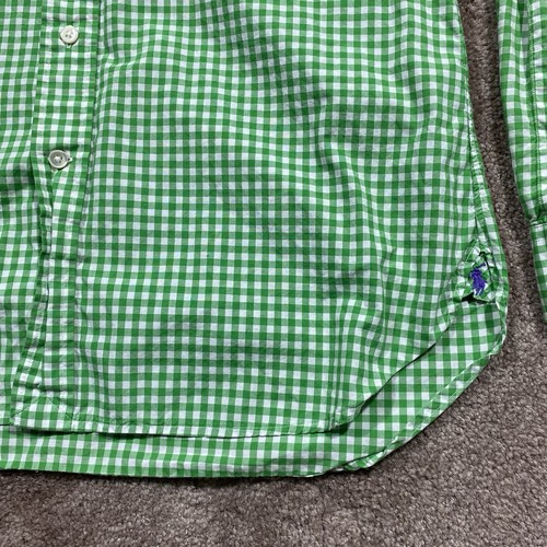 Ralph Lauren Custom Fit Green Gingham Check Button Down Shirt Medium - Picture 2 of 7