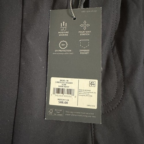 VRST Limitless Jogger homme moyen bleu marine foncé coupe slim athlétique 4 voies stretch neuf avec étiquette - Photo 3/4