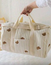 Large Capacity Bear Embroidery Diaper Bag Portable Maternal Care Maternity Bag