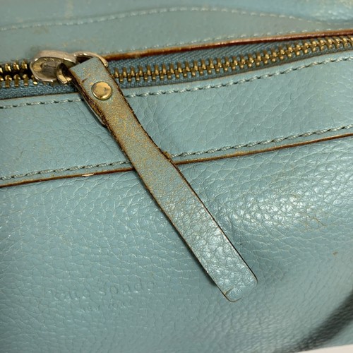 Kate Spade hellblaues Pebbled Leder Barrel Baguette Schultertasche Handtasche - Bild 17 von 20