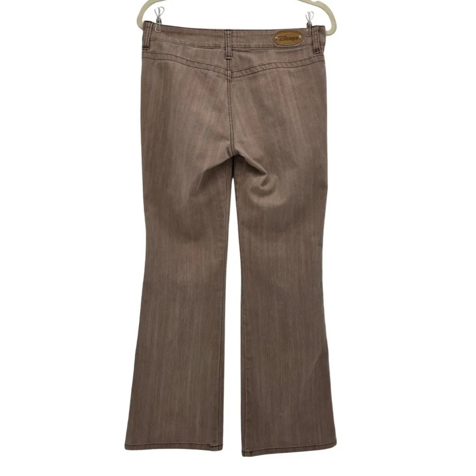 Vintage Let Me B. Bongo Juniors 7 Jeans Flared Light Brown Tan 1990s Y2K Denim - Image 3 of 4