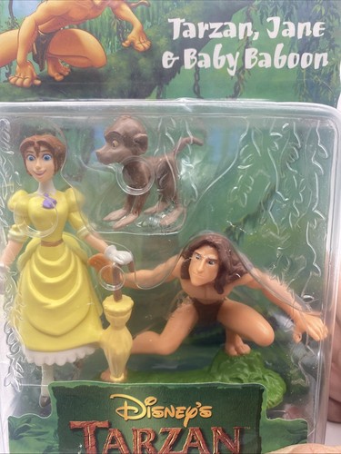 Mattel Disney TARZAN JANE & BABY BABOON Figures - Vintage 1999 - Sealed - Picture 14 of 19