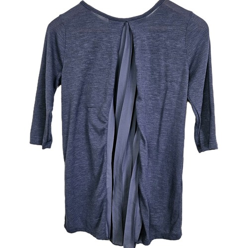 Poof Girl Blouse Size XL Blue Pleated Back Cotton Blend Pullover Style 991145K - Picture 3 of 8