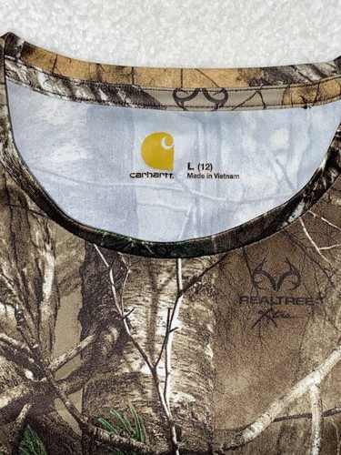 Carhartt Force Rash Guard Long Sleeve Realtree Xtra Girls Size 12 Spell out - Picture 5 of 9
