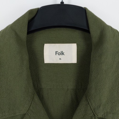Camisa Folk Para Hombre Talla XL Caqui Verde Algodón Mezcla de Lino Crook Over Nueva con Etiquetas Precio de venta sugerido por el fabricante 165 GBP - Imagen 9 de 11