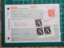 Denmark DSB Parcel Form Følgeseddel with Train Post Stamps & Cancels c1960s