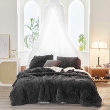 Joyreap 3-Piece Plush Shaggy Comforter Set, K...