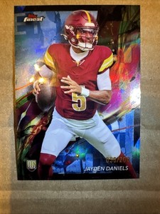 2024 Topps Finest - Common Jayden Daniels #67 Blue Refractor /200 (RC)